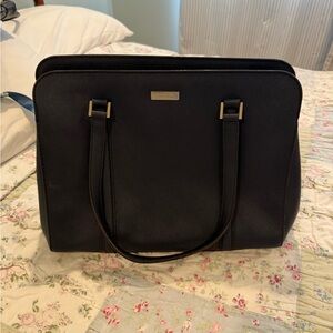 Kate Spade Navy and White Patterned Interior Bag